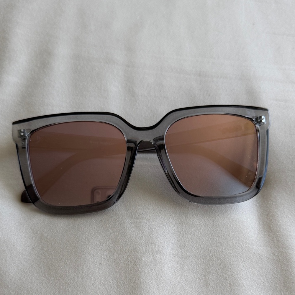 Quay Australia Gray Frame Brown Lens Square Sunglasses